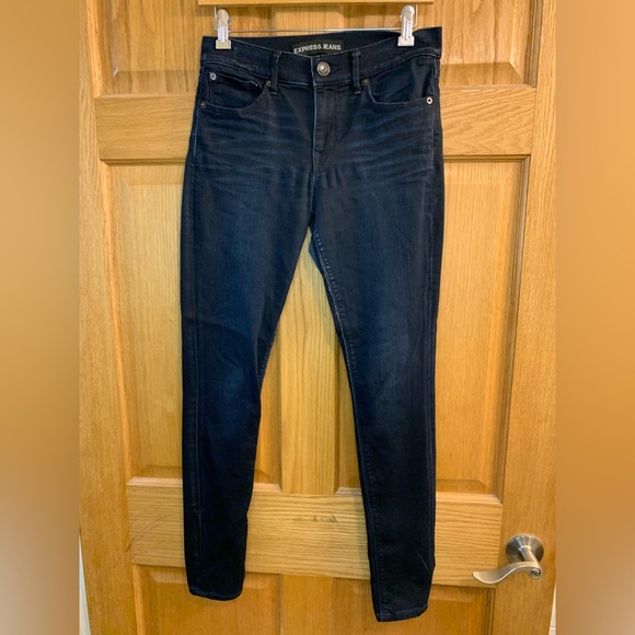 Express EXP Supersoft Legging Mid Rise - Stretchy Dark Blue - Size 4R 4 R Skinny - Picture 3 of 7